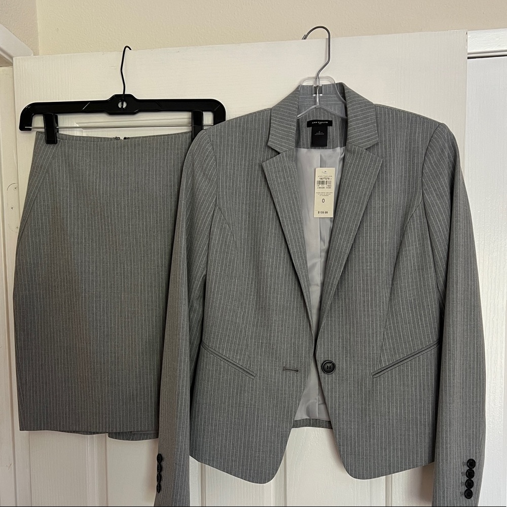 Ann Taylor Pinstripe Blazer and Skirt